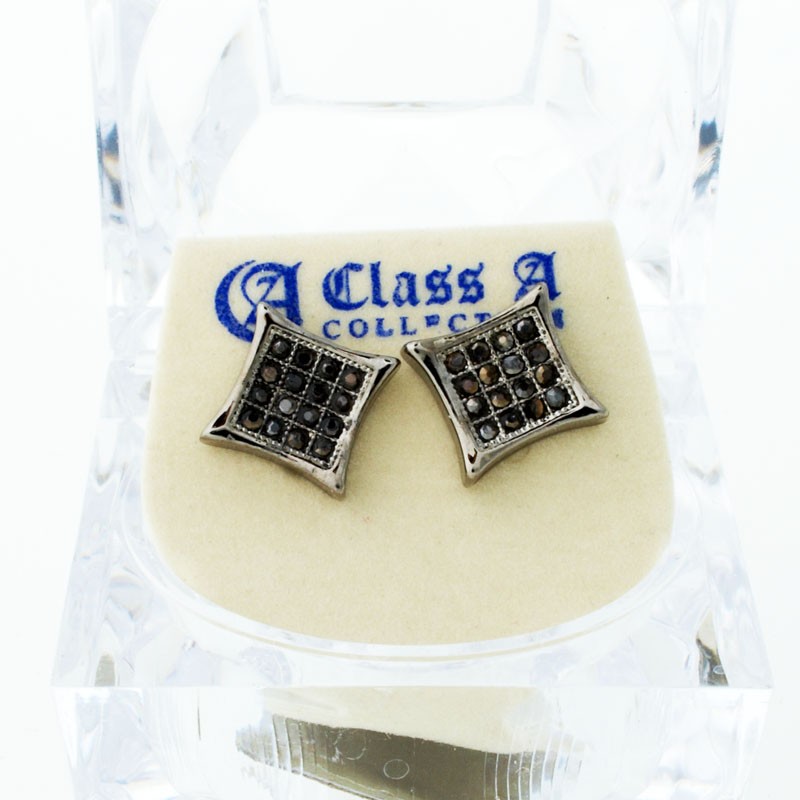 Черный воздушный ЗМЕЙ с блестками покрытый глазурью Ohrstecker - PAVE 10 мм 1990₽