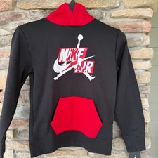 NIKE AIR JORDAN JUMPMAN Pullover Hoodie Boy's Kids Large Black Red NWT