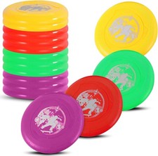 12 Pack: Plastic Flying Sports Discs Set for Outdoors Beach Backyard Throwing...