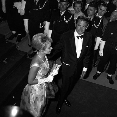 Glenn Ford during an evening of the Cannes film festival 1960s Old Photo