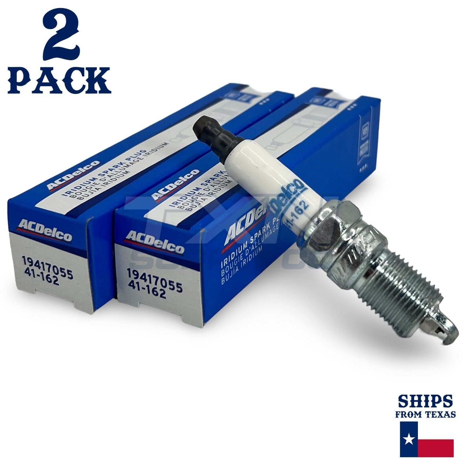 2 Pack Genuine GM ACDelco Iridium Spark Plugs 41-162 19417055