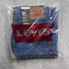 Levis 501 Original Premium Mens Jeans 34x32 Medium Wash Straight Leg Denim MQ 