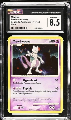 CGC 8.5 NM/MINT+ Mewtwo 11/146 Holo Legends Awakened Pokemon Card