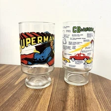 Lot Of Vintage 1970s 32 OZ Drinking Glasses With Excellent Bright Pyro Glazing