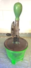 Vintage A&J + Anchor Hocking 2 Cup Hand Mixer Green Depression Uranium Glass