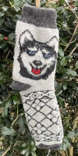 Men's socks, 100 Sheep's Wool , Chunky Warm, , Print Dog, size 12-13