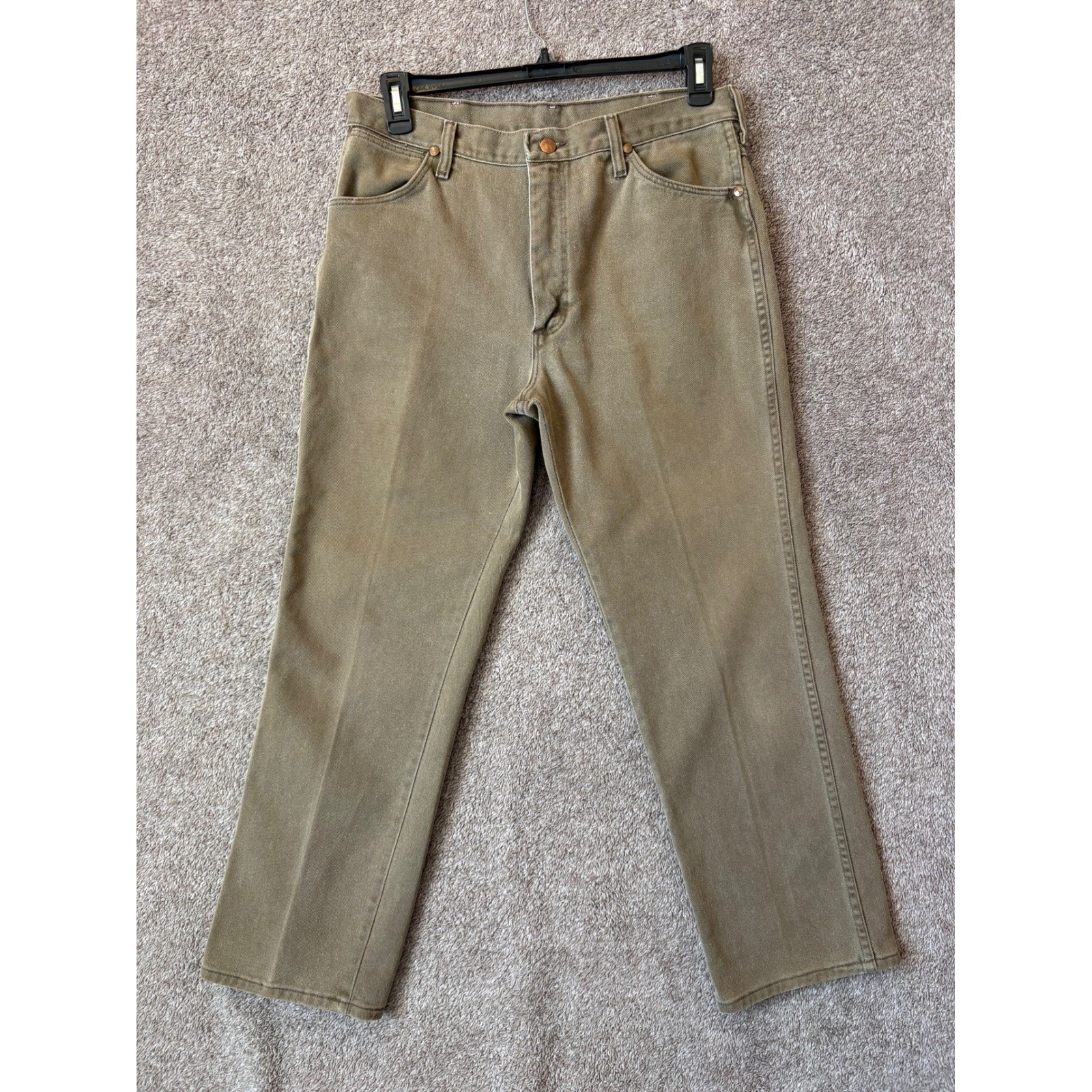 Vintage Wrangler 936BRN Mens Brown Cowboy Cut Slim Fit Jeans Made In USA 36x30