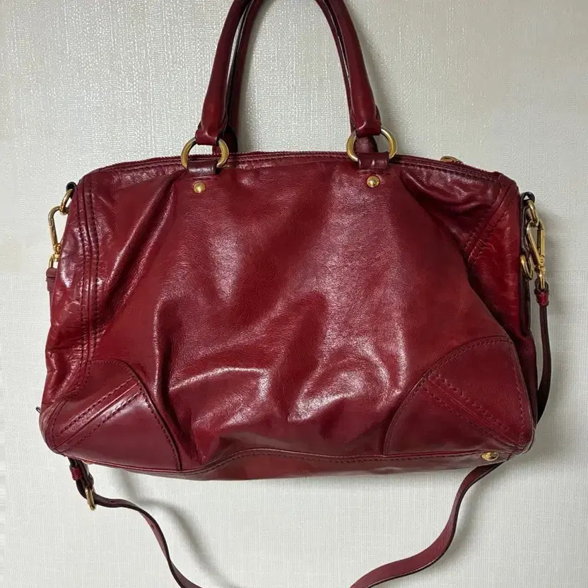 Prada Red Vitello Shine Tote/Shoulder Bag - Lightly Used thumbnail 3
