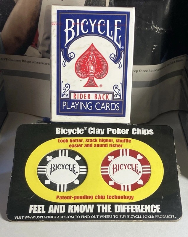 Bicycle’s Clay Poker Chips,Bicycle Rider Back Poke Cards,’92 Baseball Aces Cards