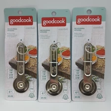 (3 Sets) Good cook Essentials Measuring Spoons 4 Pc Stainless Steel BPA Free New