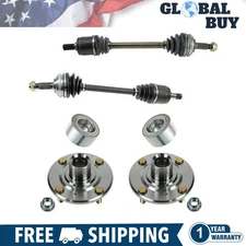 New Front CV Axle Shaft Assembly Wheel Hub Bearing Set 4pc For Accord 2.3L MT