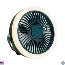 Coghlan's Compact Battery-Powered Camping Fan with LED Light – USB Rechargeable