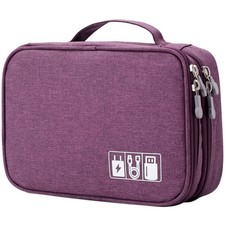 Electronic Accessories Organizer Bag, Waterproof Double Layer Travel Storage ...