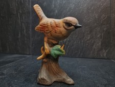 Pottery / Porcelain Wren Bird Figurine decorative 12.5 cm high vintage