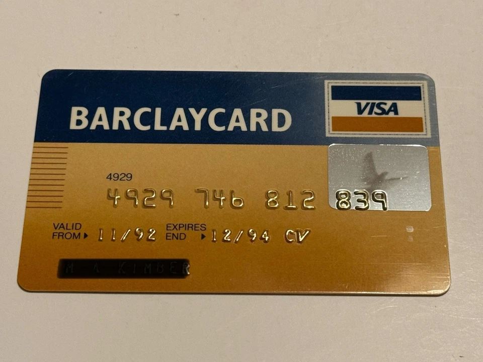 Tarjeta de crédito Barclaycard Barclays Bank UK Cheque Garantía expiró en 1994 Foto 2 de 3