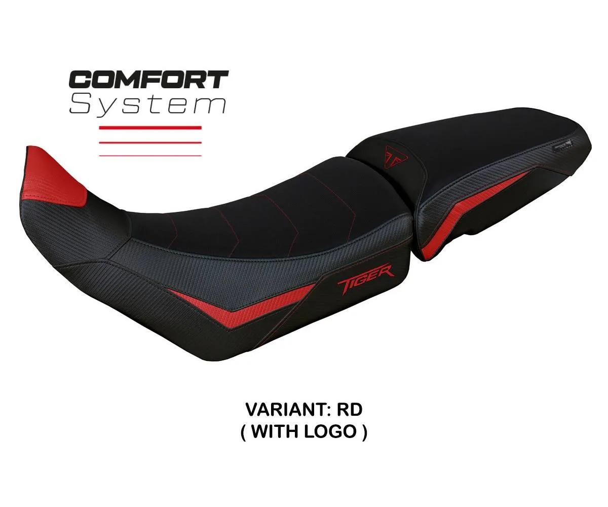 Seat cover Sintra Comfort Red + logo Tpz comp TRIUMPH TIGER 850 SP 2021 2026