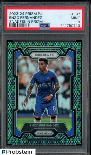 2023-24 Panini Snakeskin Prizm PL Soccer #197 Enzo Fernandez PSA 9 MINT