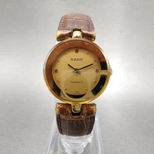 Rado Florence Watch Women 23mm Champagne Dial Gold Tone 153.3678.2 New Battery