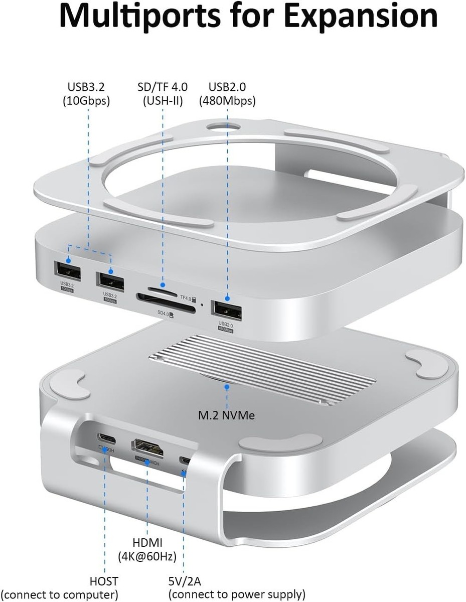 Mac Mini M4 Pro Hub & Stand: 10-in-1 Aluminum Connectivity=# | eBay