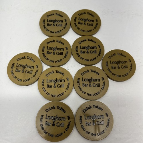Bar Drink Tokens Chips Longhorn Bar & Grill Dallas WI Lot of 30 Red Green Gold - Picture 14 of 18