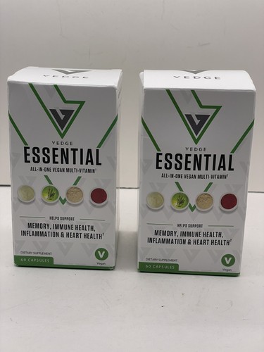 2x Vedge Essential Nutrition Vegan Multivitamin 60 Ct EACH New! Lot Of 2 contin - Picture 7 of 7