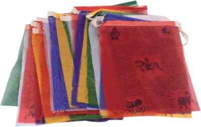 25 GROSSE HIMALAYA GEBETSFAHNEN 7M LANG - Nepal Tibet Buddhist Tibetisch Spirituell
