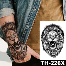 Waterproof Temporary Tattoo Stickers Animals Wolf Lion Tiger Mens Womens