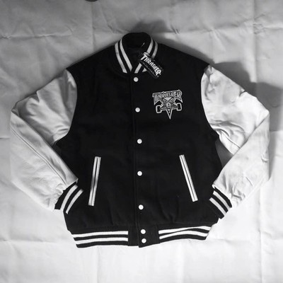 THRASHER Slasher Stadium Jumper Jacket SKATEGOAT Logo Size L New