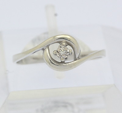    Ring in aus 333 er 8 kt 8k Weiß Gold mit Diamant Goldring Diamantring Gr. 53