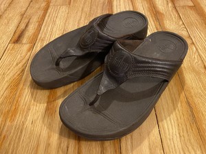 FitFlop Walkstar 3 Womens Size 6 Brown Thong Sandals Slides Flip Flops Slippers | eBay