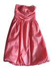 David's Bridal Strapless Dress Coral Knee Length Women's Size 6 Bubble Hem — photo 2