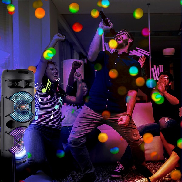 Alternate view of 6000w Portable Bluetooth Party Speaker Sub Woofer Heavy Bass Sound System Mic