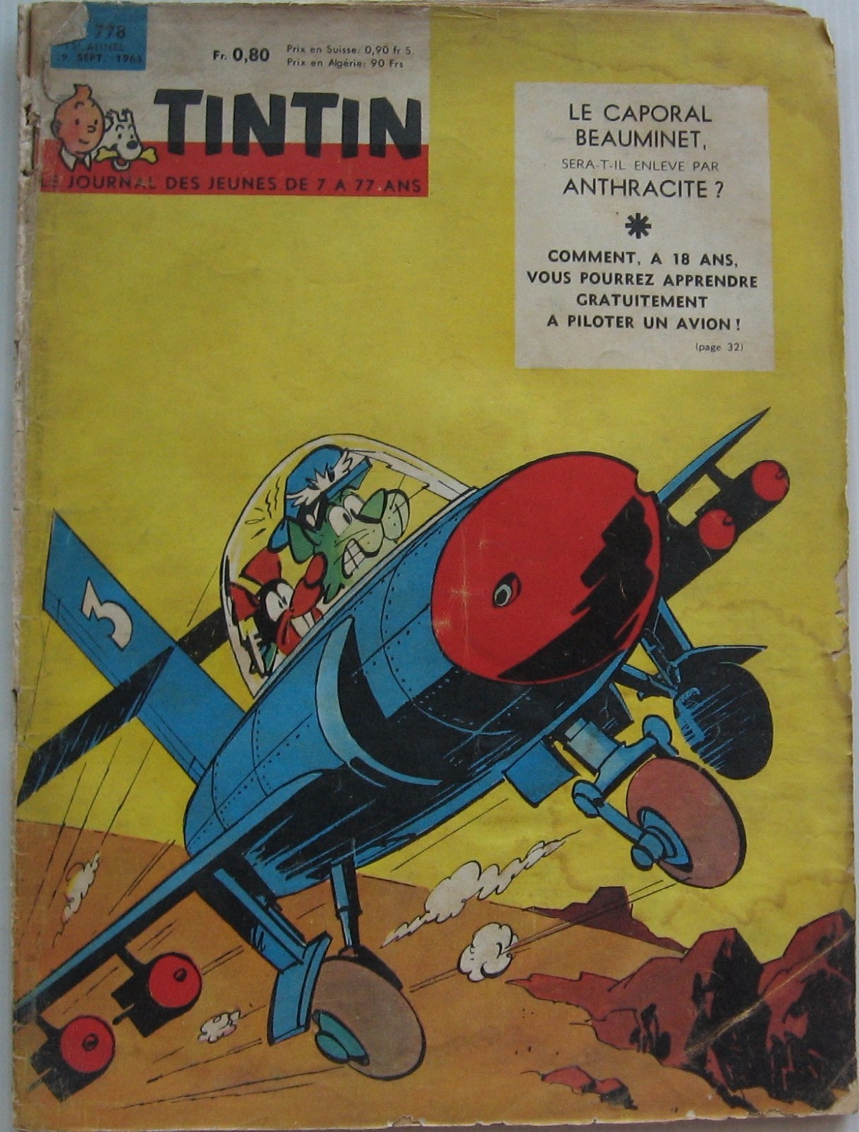 Vintage Tintin Journal No 778 Corporal Beauminet Dan Cooper 1963 Fair
