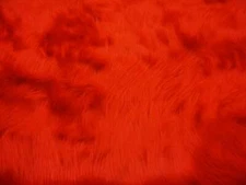 RED 60" Wide Shaggy faux Fur Fabric BY THE YARD Upholstery drapery