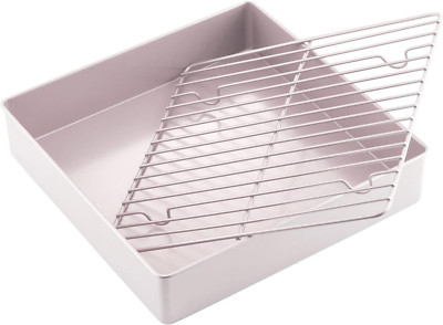 Auflaufform mit Rost CHEFMADE WK9811 28x28 cm  Backform Grillrost Backblech hoch