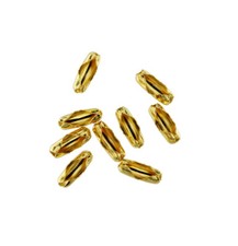 Gold Tone Ball Chain Connectors 9mm x 3mm - 250 Clasps - Z057