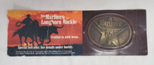 Vintage 1987 MARLBORO Solid Brass LONGHORN Star Belt Buckle UNOPENED