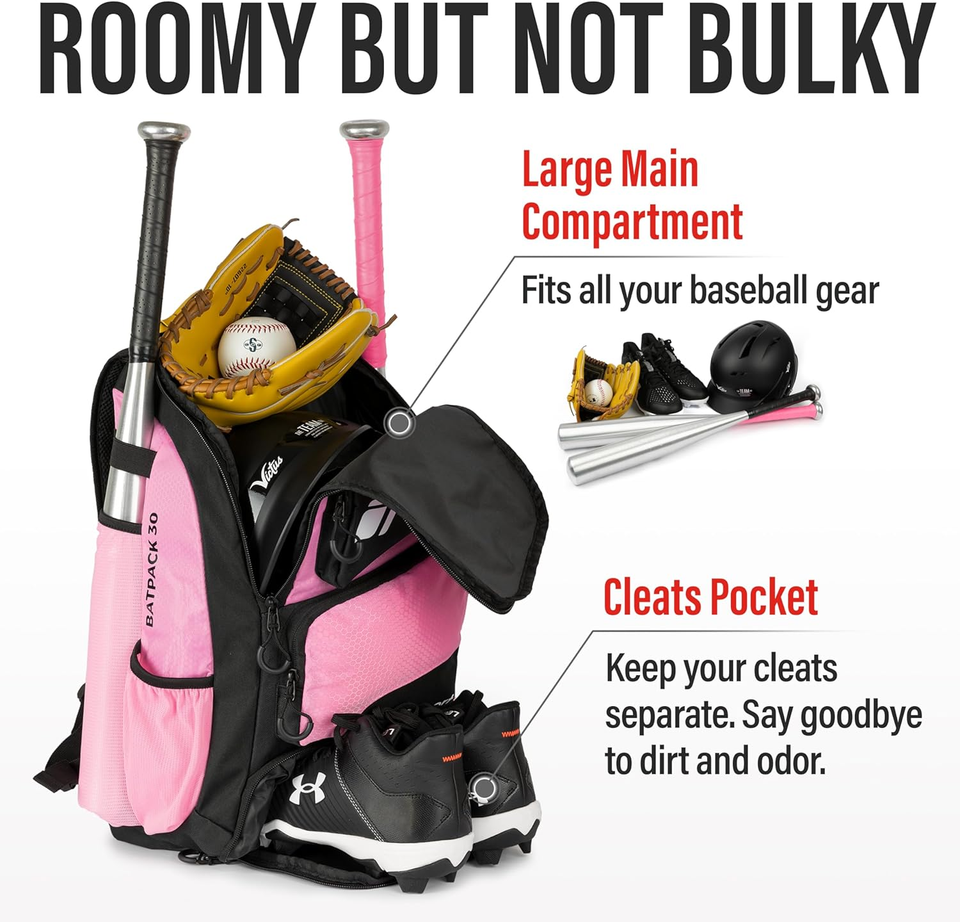 Baseball Bag Backpack for Baseball, Softball, Tball Adults & Youth
