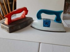 2 Old Vintage Childrens Play Toy Irons Ohio Arts Wolverine Nice Condition