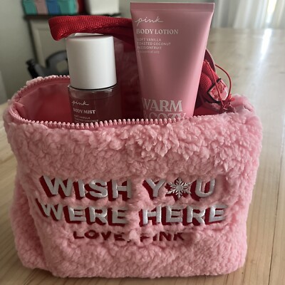 Victorias Secret PINK Mini Mist Lotion Warm And Cozy Gift Set Bag Sleep Mask