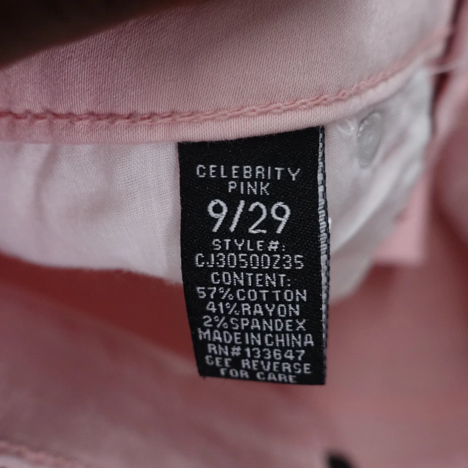 Pantalones Cortos Celebrity Rosa Para Mujer 9/29 Denim Algodón Elastizados Puños Preppy Clásicos Foto 4 de 4