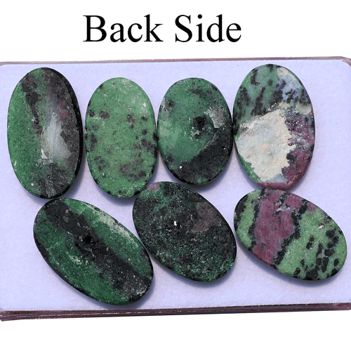 7 Pcs Natural Ruby Zoisite Hi-Quality 23.4mm-28.6mm Oval Cabochon Gemstones Lot - Picture 6 of 11