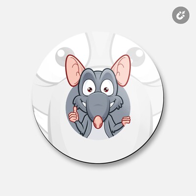 Funny Rat Face Animal 4'' X 4'' Round Decorative Magnet UK