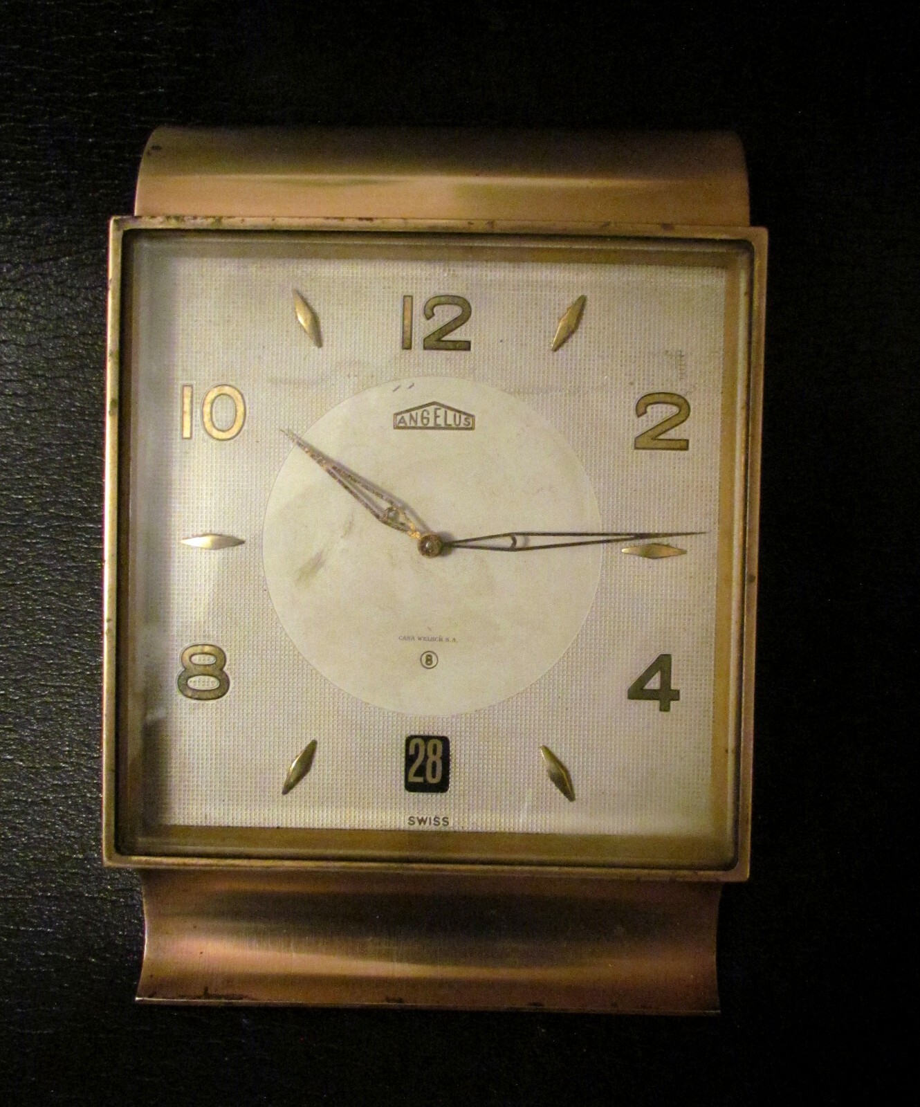 VINTAGE ART DECO ANGELUS CLOCK CALENDAR 15 JEWELS SWISS eBay