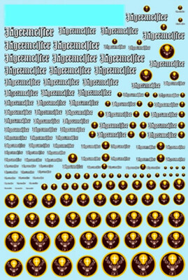 Motorsport Racing Sponsoren Bogen Jägermeister No.1 - 1:87 Decal Abziehbilder