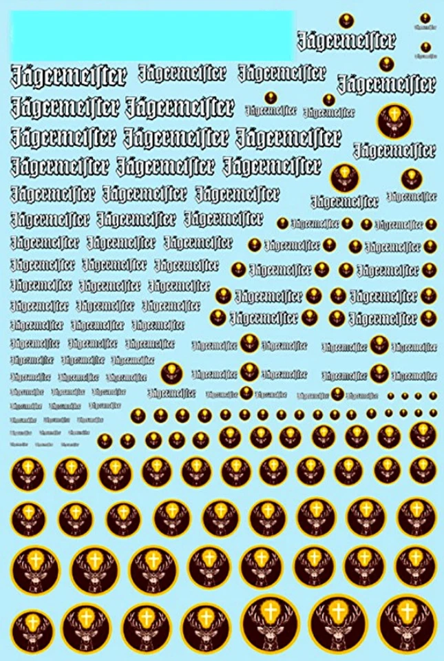 IDC DECALS Motorsport Racing Sponsoren Bogen Jägermeister No.1 - 1:64 + 1:72 Decal