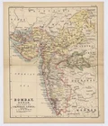 1888 ANTIQUE MAP OF BRITISH INDIA / BOMBAY MUMBAI BERAR GUJARAT MAHARASHTRA