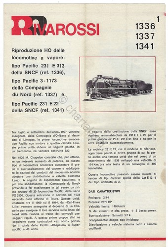 Brochure Rivarossi Locomotiva a vapore