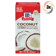 3x Packs McCormick Imitation Coconut Flavor Extract | 1oz | Non Gmo Gluten Free