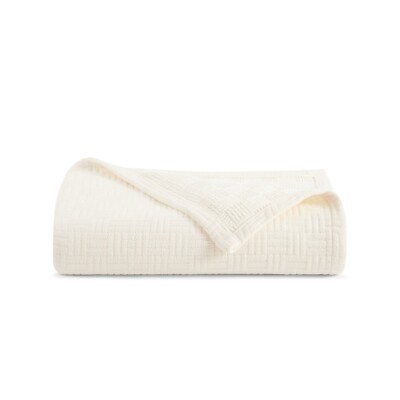 Host & Home Cotton Blanket, Size/Color Options, Lightweight Basketweave 300GSM